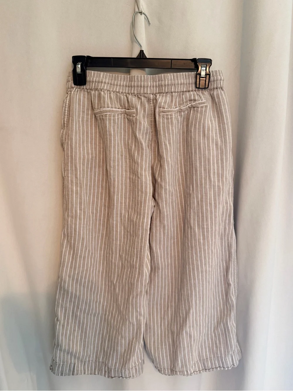 beachlunchlounge Beige and White Striped linen Pants